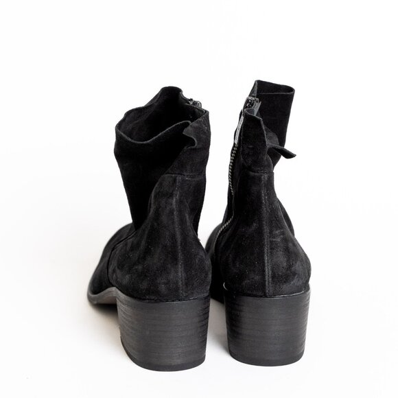 Paul Green Suede Leather Bootie Black Western Nicole Made in Austria - Picture 6 of 16